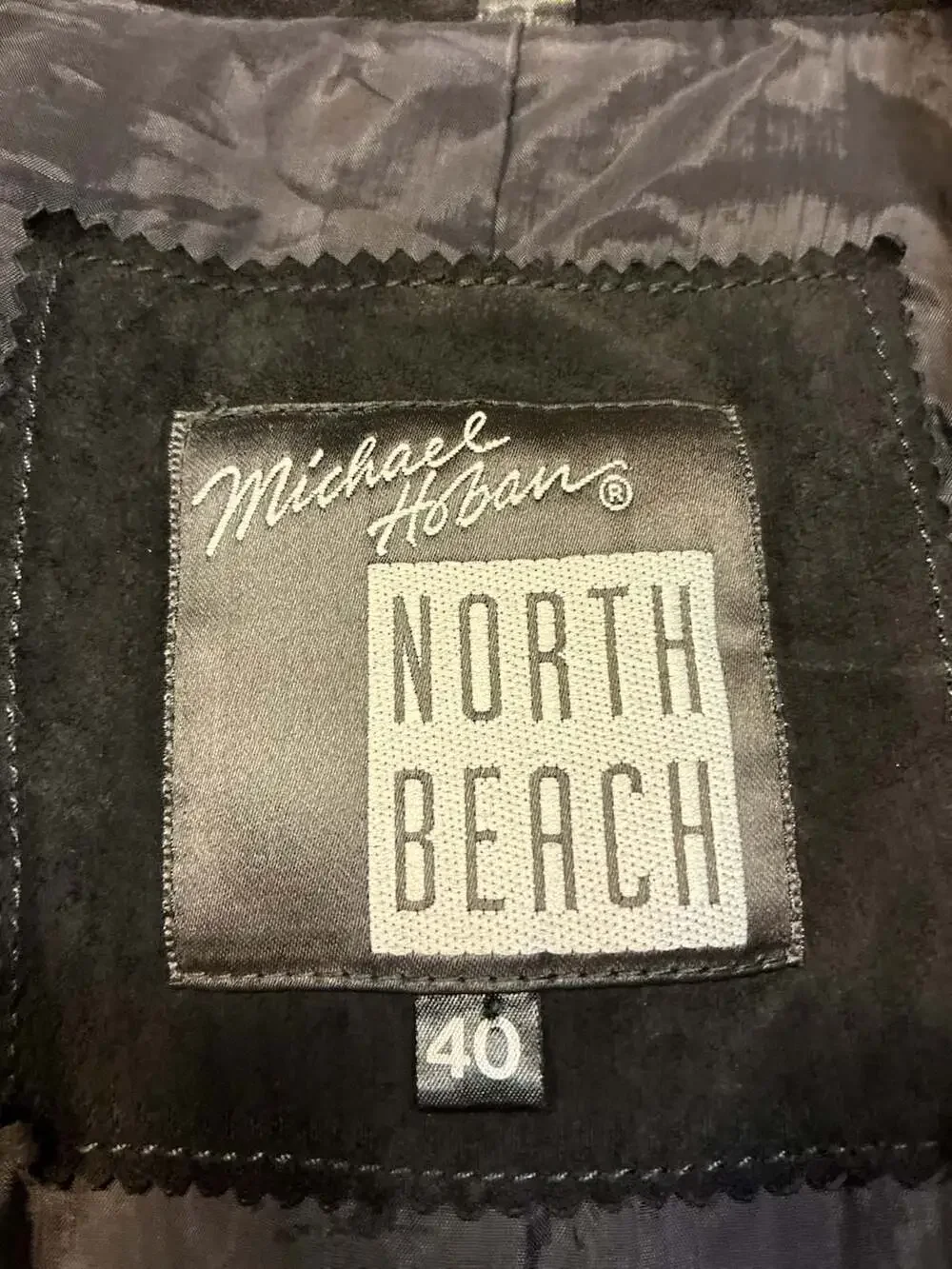 Michael Hoban North Beach Vintage Black Suede Leather Blazer Jacket Size 40